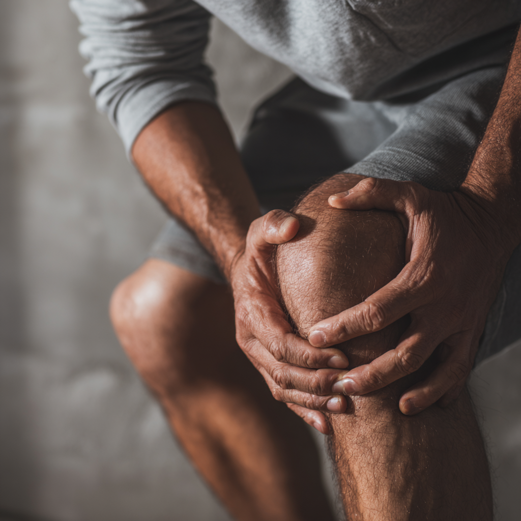 u9671456189 A realistic photo of a person experiencing knee p 02579e7a b01b 45ed ac2b 3279c48428e5 11